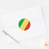 Congolese Vlag, Vlag van de Republiek Congo Ronde Sticker (Envelop)