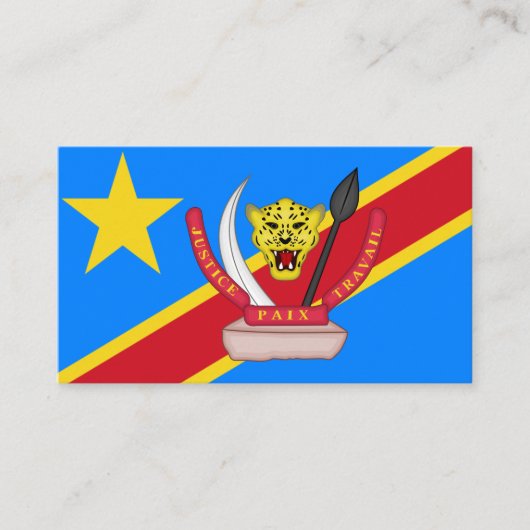 Congolese Vlag & Wapen, Vlag van Congo Visitekaartje (Voorkant)