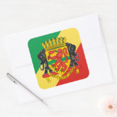Congolese Vlag & Wapenschild, Congo-Kinshasa Vierkante Sticker (Envelop)