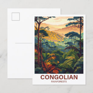 Congolian Rainforest Illustration Travel Briefkaart