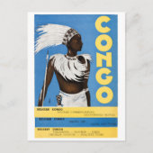 Congovintage-Poster teruggezet Briefkaart (Voorkant)