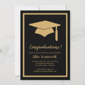 "Congraduations" Faux Gold / Black Afstudeerder In Kaart (Voorkant)