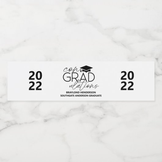 ConGRADulaties Afstuderen Waterfles Etiket (Enkel label)