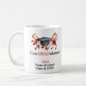 ConGRADulations, gepersonaliseerde Afstuderen Gift Koffiemok (Links)