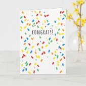 CONGRATEN CONFETTI KAART (Gele Bloem)