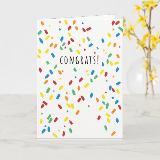 CONGRATEN CONFETTI KAART (Gele Bloem)