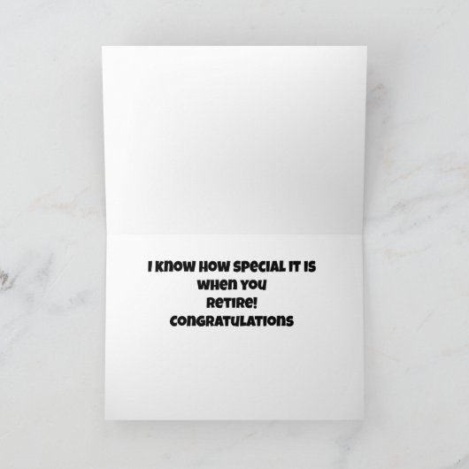 CONGRATEN OP UW **RETIREERING** KAART (Binnen)