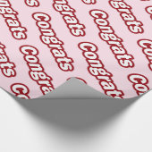 Congraten (roze achtergrond) cadeaupapier (Hoek)