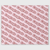 Congraten (roze achtergrond) cadeaupapier (Vlak)