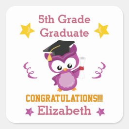 Congraten van de 5e graad afstuderen vierkante sticker