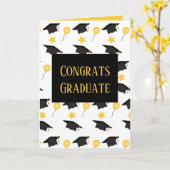 Congrates Afstuderen het Patroon van het Pet van b Kaart (Gele Bloem)