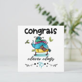 Congrates Clever Clogs Cartoon Pigeon Humor Card Kaart (Staand voorkant)