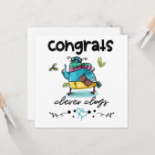 Congrates Clever Clogs Cartoon Pigeon Humor Card Kaart (Voorkant / Achterkant in situ)