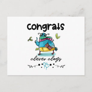 Congrates Clever Clogs Funny Cartoon Pigeon Briefkaart