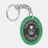 Congrates Custom Name Afstuderen Confetti Sleutelh Sleutelhanger (Voorkant Links)