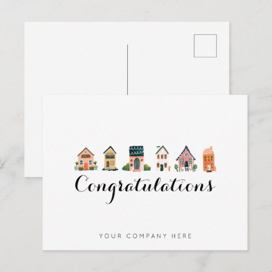 Congrates Real Estate New Homeowner Briefkaart (Voorkant / Achterkant)