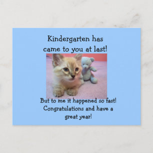 congraties aan Kindergartner. Briefkaart