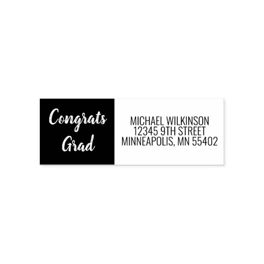 Congraties Afstuderen het Eenvoudige Adres van de  Zelfinktende Stempel (Design)