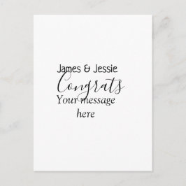 Congrats add name message wedding newly wed couple briefkaart