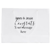 Congrats add name message wedding newly wed couple groot cadeauzakje (Achterkant)