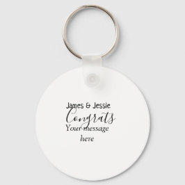 Congrats add name message wedding newly wed couple sleutelhanger