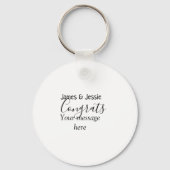 Congrats add name message wedding newly wed couple sleutelhanger (Achterkant)