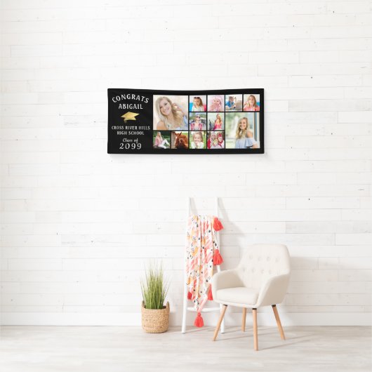 CONGRATS AFSTUDEERDER 12 Photo Collage Gold Pet Ba Spandoek (Insitu)