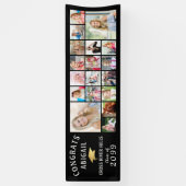 CONGRATS AFSTUDEERDER 18 Foto Collage Gold Pet Spandoek (Verticaal)