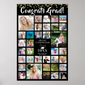 CONGRATS AFSTUDEERDER 35 Foto Collage Black Poster (Voorkant)