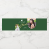 Congrats Afstudeerder Script Modern Arch 2 Foto Waterfles Etiket (Enkel label)