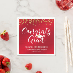 CONGRATS AFSTUDEERDER Script Typografie Metallic R Servet