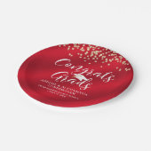 CONGRATS AFSTUDEERDERS Red Gold Confetti op maat Papieren Bordje (Gekanteld)