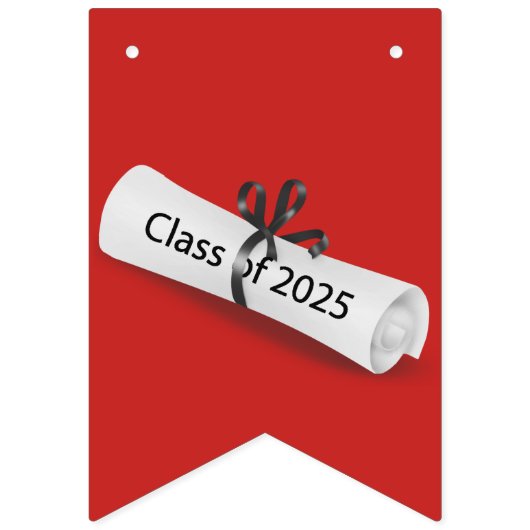 CONGRATS Afstuderen 2025 Wit Diploma Vlaggetjes (Tweede vlag)