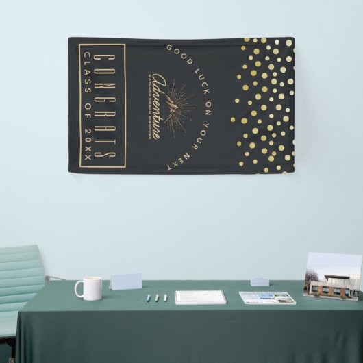 Congrats Afstuderen Adventure Mountain met zonnest Spandoek (Beurs)