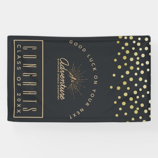 Congrats Afstuderen Adventure Mountain met zonnest Spandoek (Horizontaal)