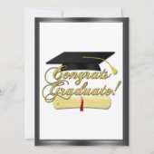 Congrats Afstuderen Diploma Afstuderen pet Uitnodi Kaart (Voorkant)