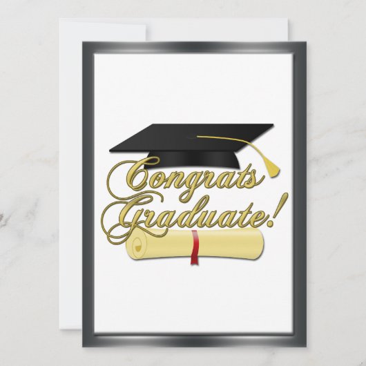 Congrats Afstuderen Diploma Afstuderen pet Uitnodi Kaart (Voorkant)