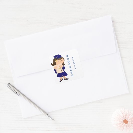 Congrats Afstuderen Girl Stickers (Envelop)