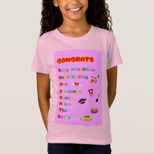 Congrats Afstuderen Girls Acroniem T-shirt (Voorkant)