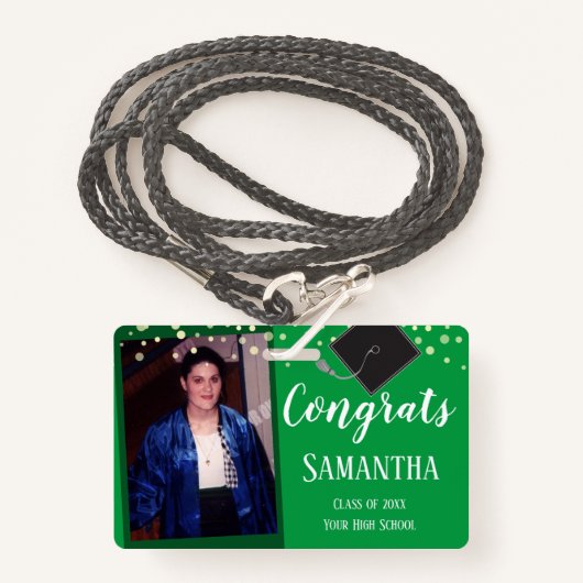 Congrats Afstuderen Klasse Één Groene Badge van de (Voorkant met draagriem)