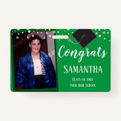 Congrats Afstuderen Klasse Één Groene Badge van de (Voorkant)