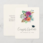 Congrats Afstuderen kleurrijke Rozen Floral Bouque Feestdagenkaart (Voorkant / Achterkant)