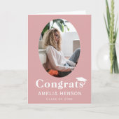 Congrats Afstuderen roze foto Afstuderen Kaart (Voorkant)