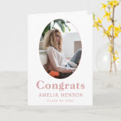 Congrats Afstuderen roze foto Afstuderen Kaart (Gele Bloem)