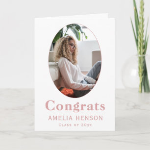 Congrats Afstuderen roze foto Afstuderen Kaart