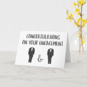 Congrats bij het Uw Verloving - Vrolijk Paar Kaart (Gele Bloem)