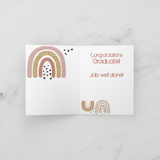 Congrats Boho Afstuderen Rainbows Kaart (Binnen)