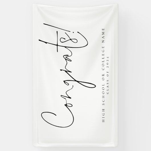 Congrats Class 2024 Script College Afstudeerder Spandoek (Verticaal)