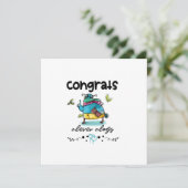 Congrats Clever Clogs Cartoon Pigeon Humor Kaart (Staand voorkant)