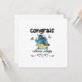 Congrats Clever Clogs Cartoon Pigeon Humor Kaart (Voorkant / Achterkant in situ)